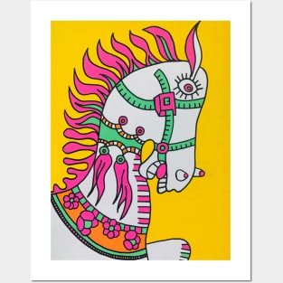 Circus Horse (Yellow) Posters and Art